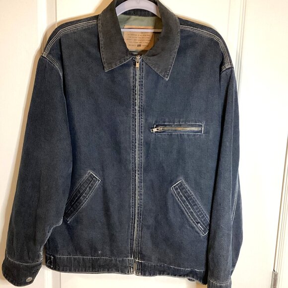 Bossini Jeans Men's Denim Jacket Corduroy Collar Lined Size S - Picture 1 of 13